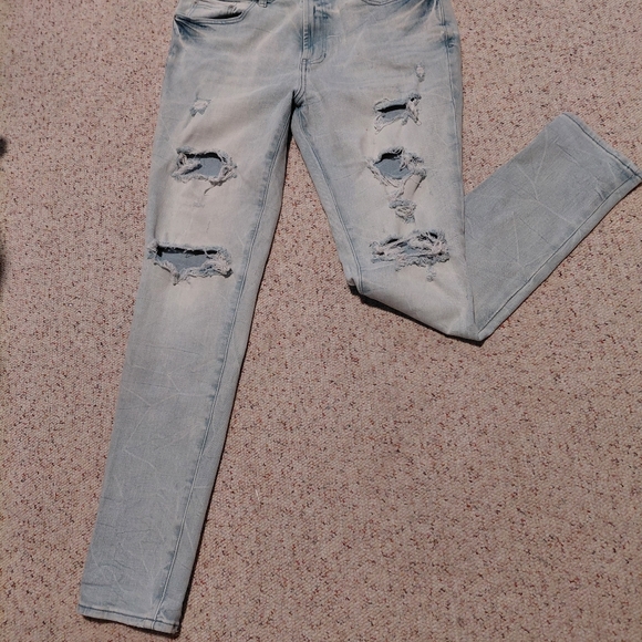 PacSun Light Blue Distressed Skinny Jeans - Picture 3 of 14